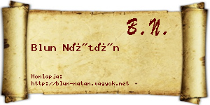 Blun Nátán névjegykártya